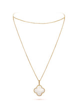 Load image into Gallery viewer, Magic Alhambra long necklace, 1 motif High Quality Model 18K yellow gold, Mother of Pearl stone
