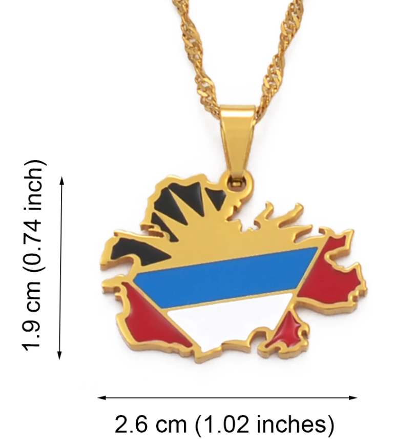 Antigua Flag Pendant Necklace