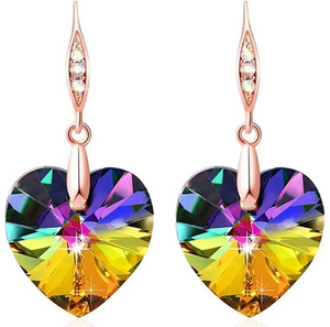 Diamond Studded Rose-Gold Aurora  Drop Earrings